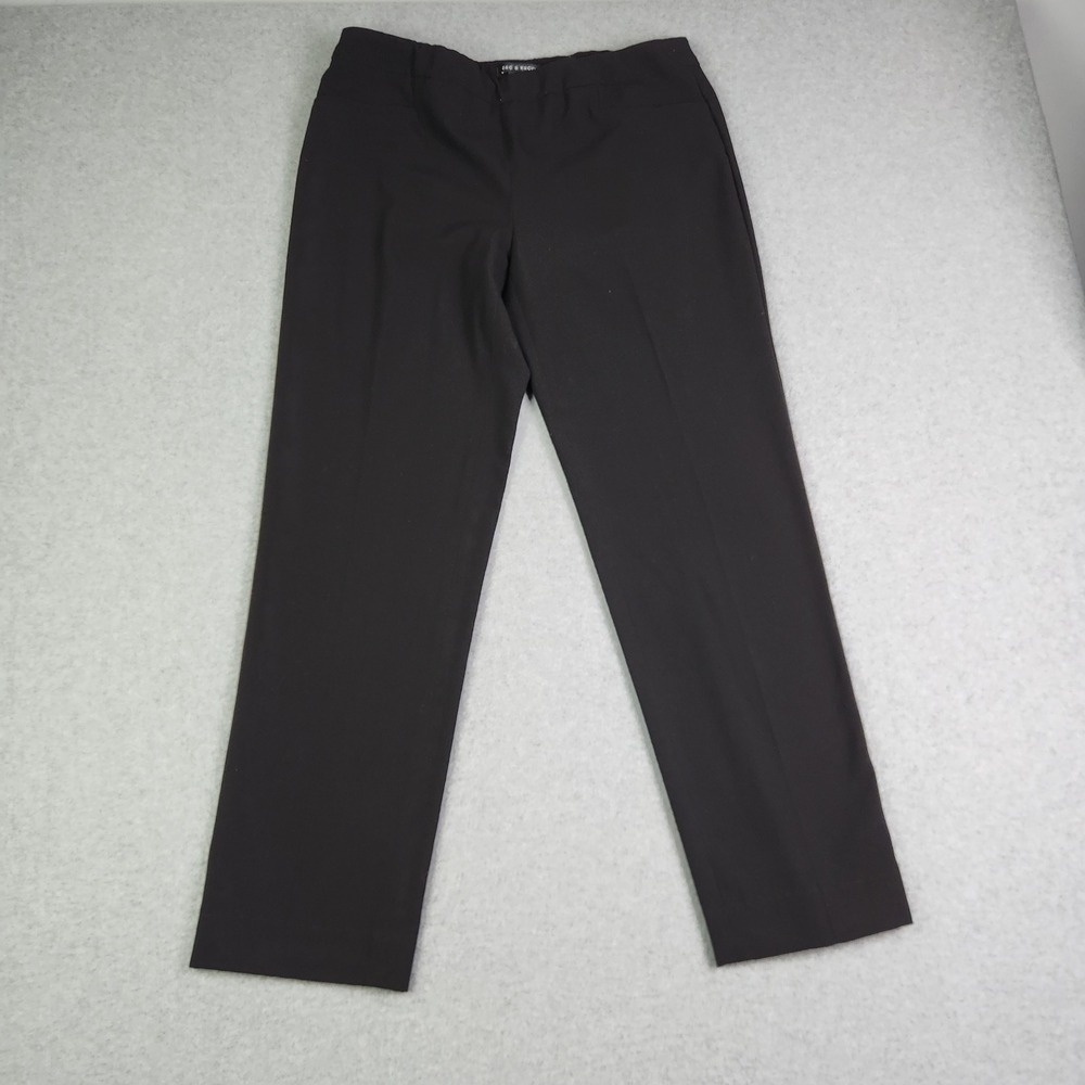Zac & Rachel Dress Pants Women's 10 Black‎ Stretch Career Straight Leg Pull On